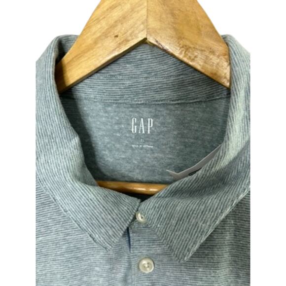 Gap Blue Stripe Short Sleeve Cotton Blend Polo Shirt Men's Sz XL NEW - Picture 7 of 8